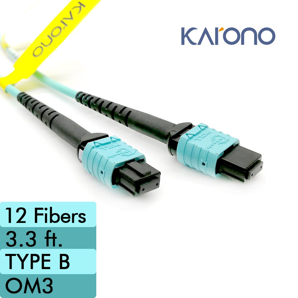 3.3ft MTP/MPO 12fiber 10GB/40GB 50/125 OM3 Multimode Optical Fiber